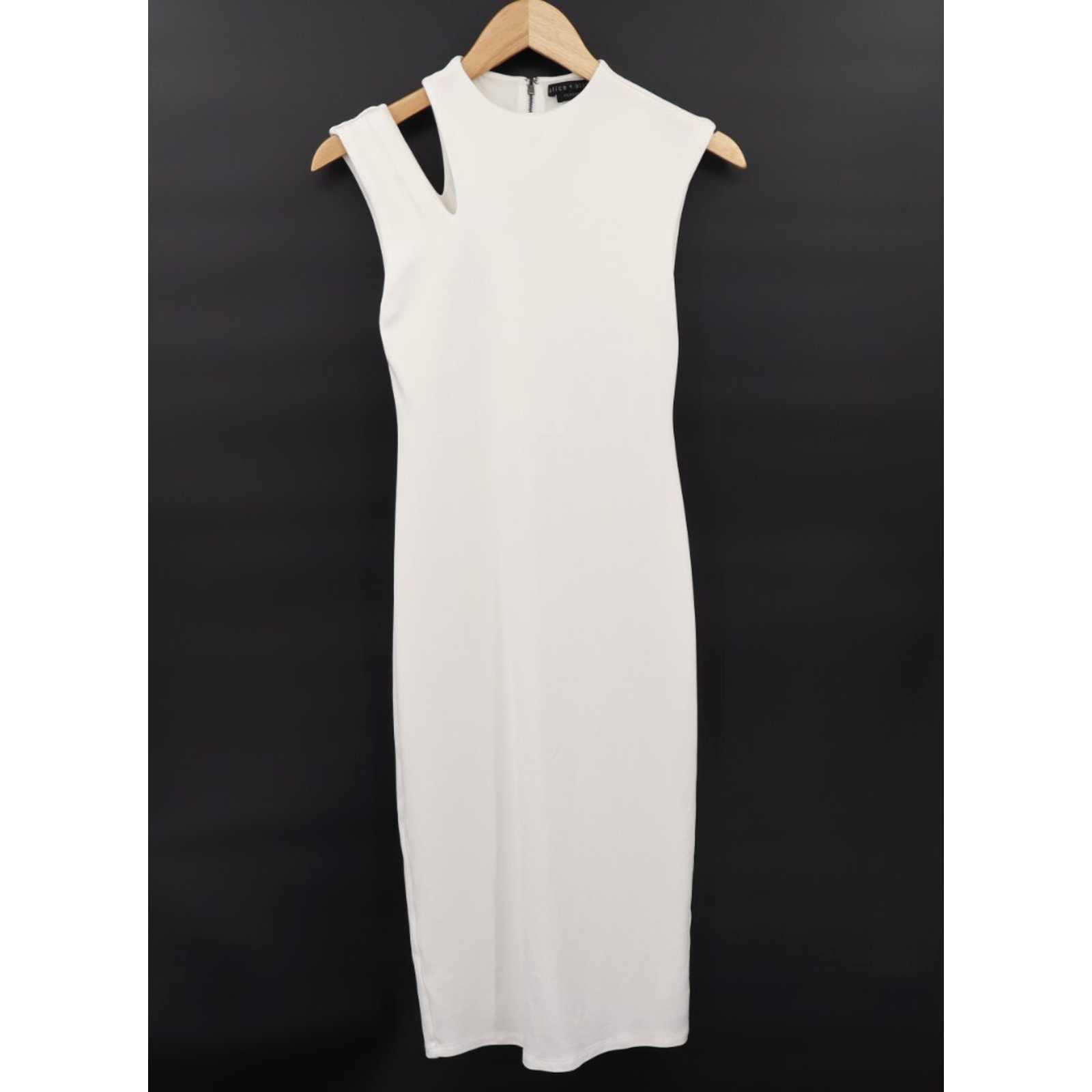 Alice + Olivia Classics Women's White Sleeveless Cutout Midi Bodycon Dress Sz 2